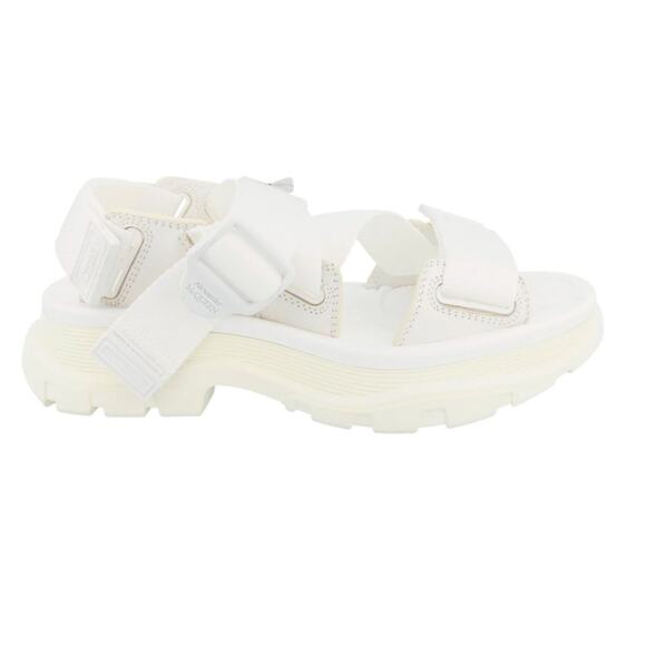 Alexander McQueen Women's White Tread Flat Strappy Slide Sandals NIB 842.00 Sz 8 - Picture 5 of 5